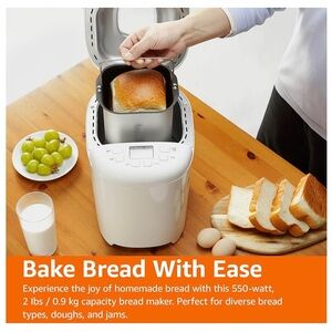 Amazon Basics Programmable Bread Maker 2 Pound Non-Stick Automatic Bread Machine
